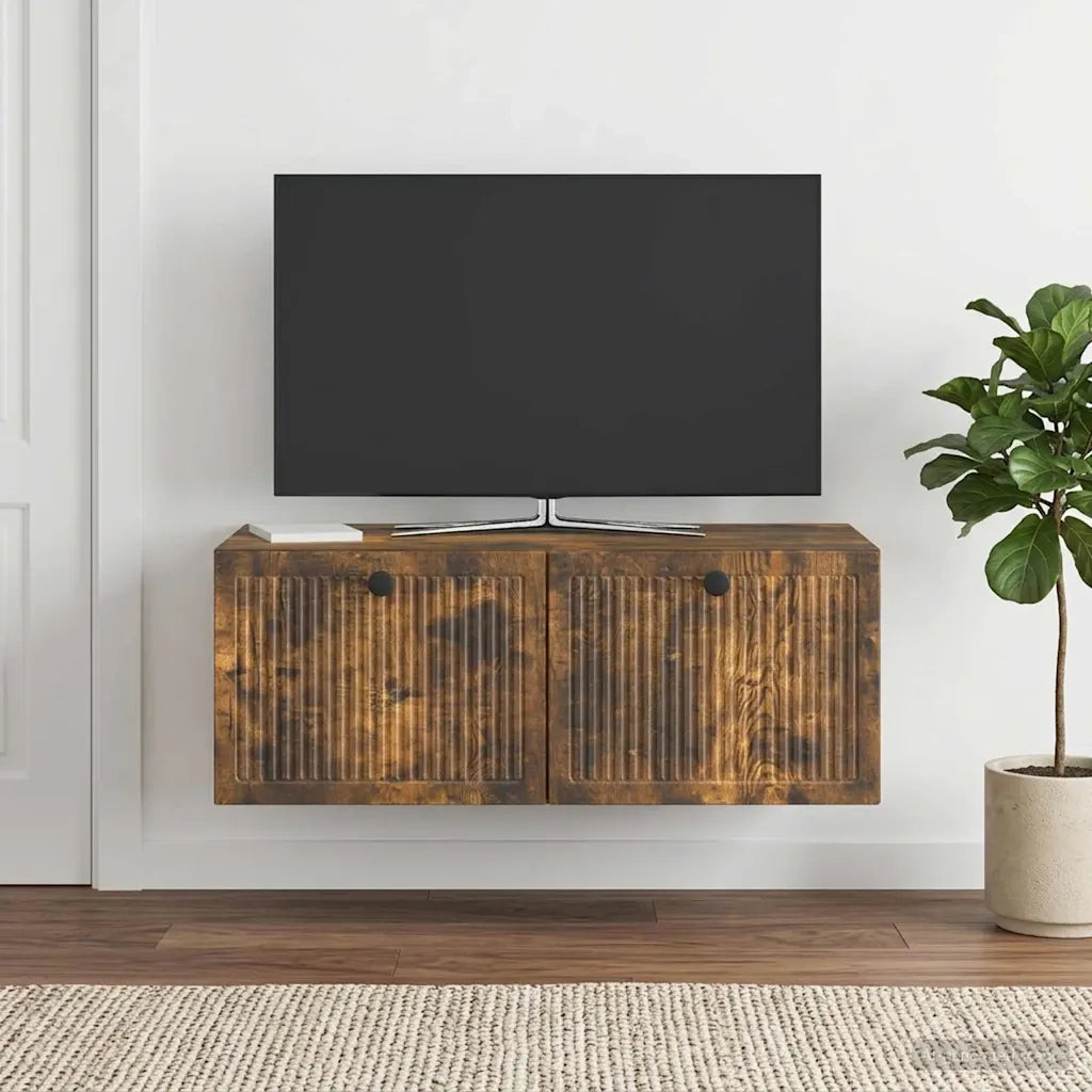 Mobile Porta TV da Muro Rovere Fumo 78,5 x 41 x 30 cm 898010