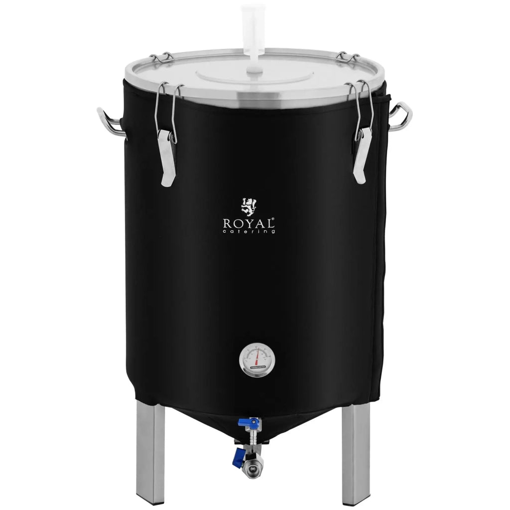 Serbatoio di fermentazione in acciaio inox da 60 litri 0-40 °C con manicotto isolante in acciaio inox nero 14_0008827