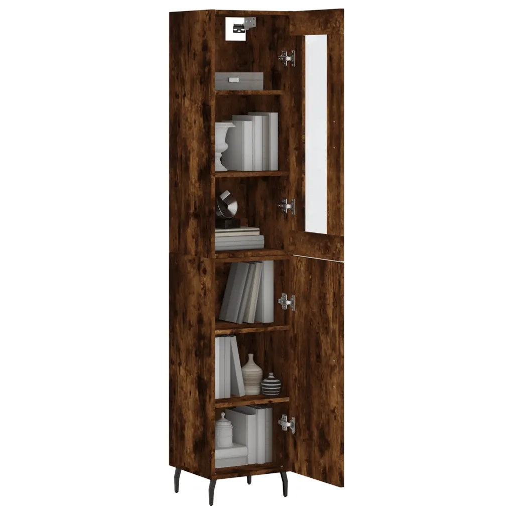 Credenza-Buffet-Armadio da cucina Rovere Fumo 34,5x34x180 cm in Legno Multistrato 566970