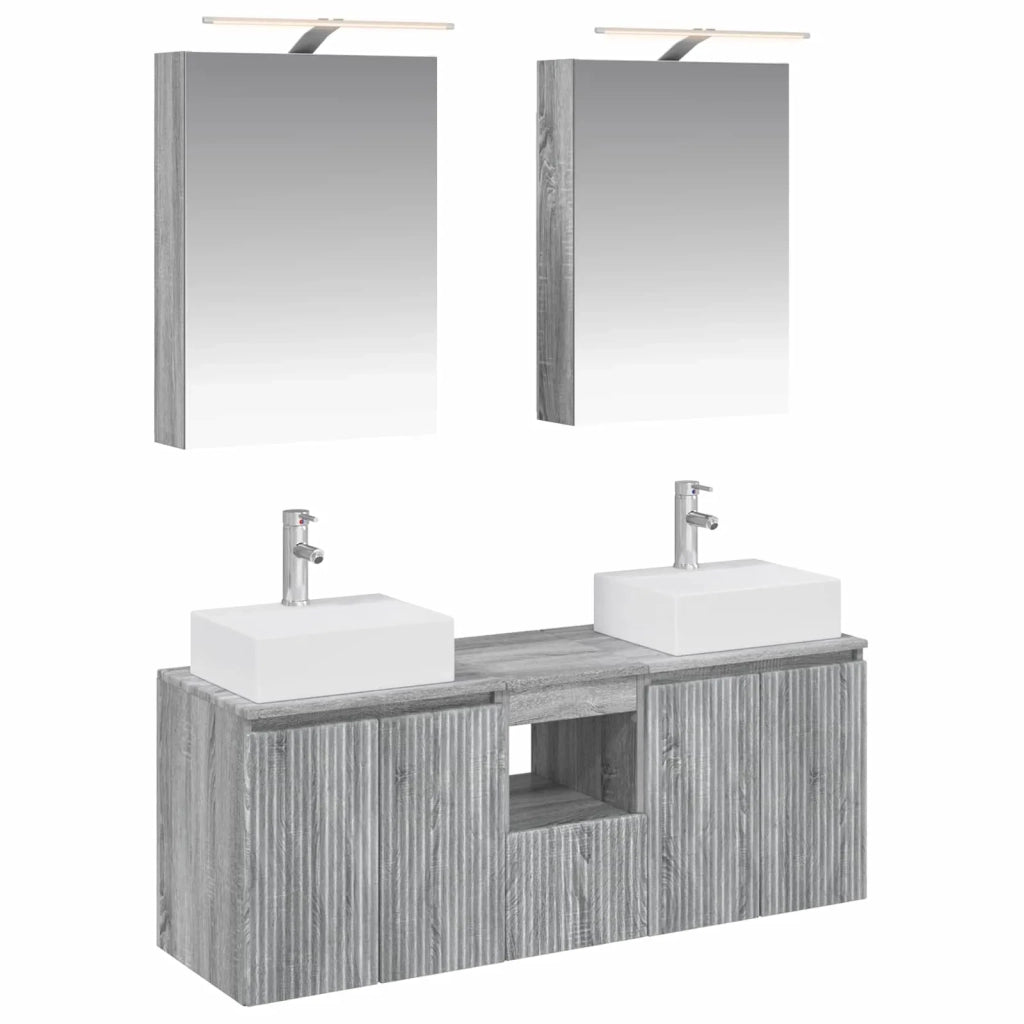 Set di Armadi da Bagno 5 pcs Sonoma grigio Legno ingegnerizzato 3406396