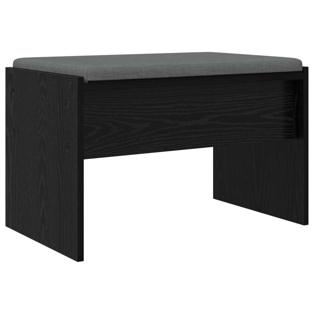 Panca per ingresso con cuscino-Sgabello-Panca da Corridoio Rovere Nero 63 x 38 x 40 cm