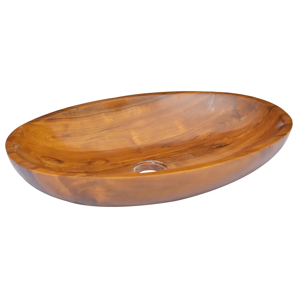 Lavabo in Legno Massello di Teak 60x40x10 cm CFW8095537