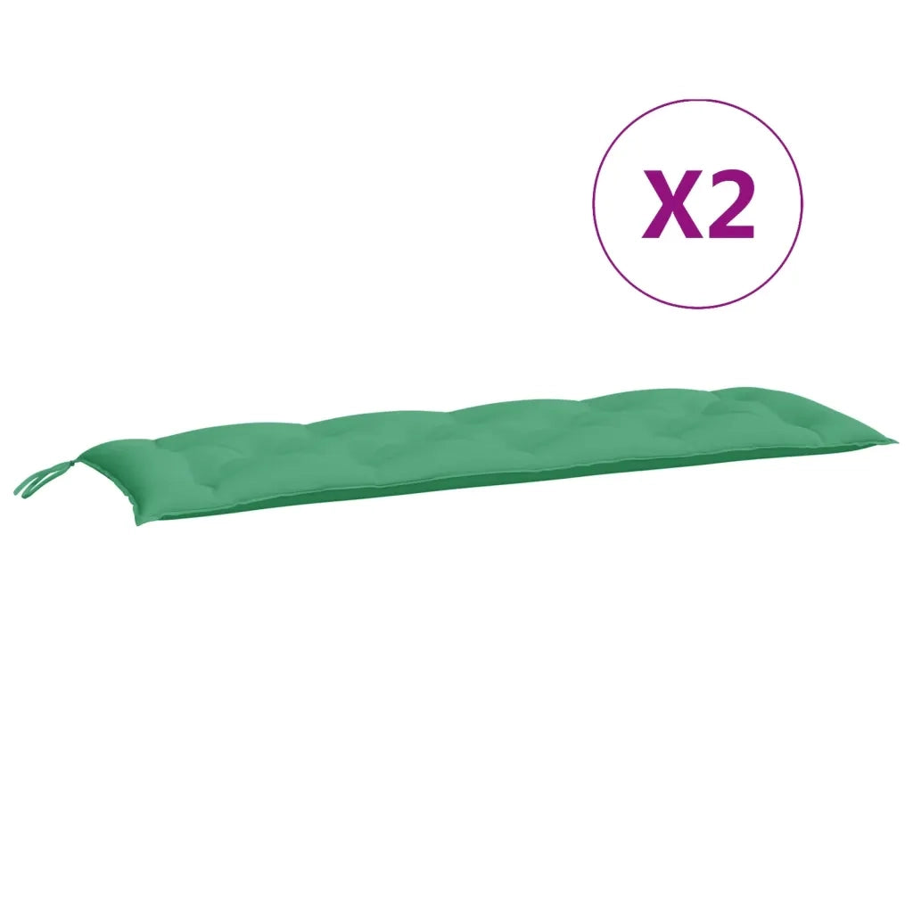 Cuscini per Panca 2 pz-Set di 2 Cuscini per panchina Verdi 150x50x7 cm in Tessuto Oxford