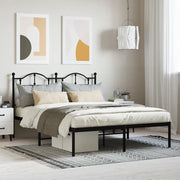 Giroletto con Testiera-Struttura Letto con testiera in Metallo Nero 140x200 cm 774153