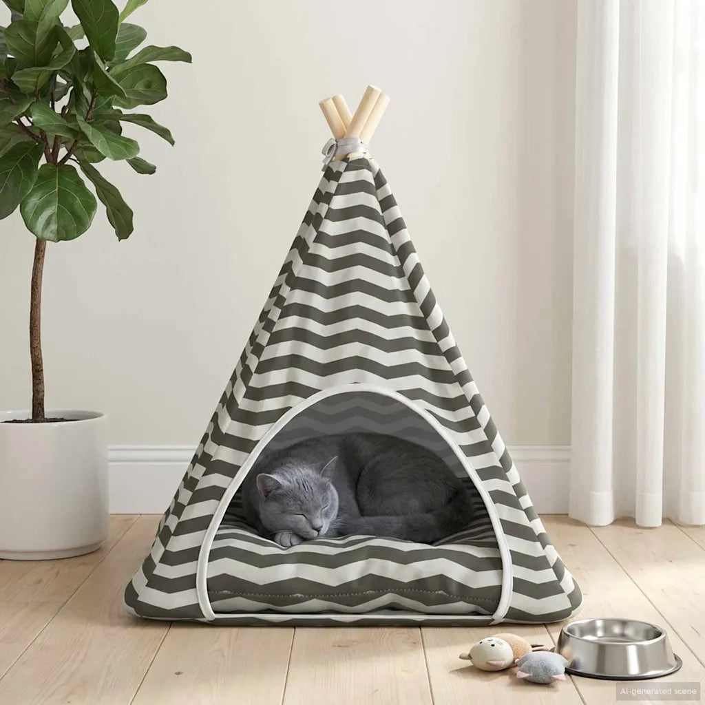 Tenda per animali con cuscino Bianco e Grigio 60 x 60 x 70 cm