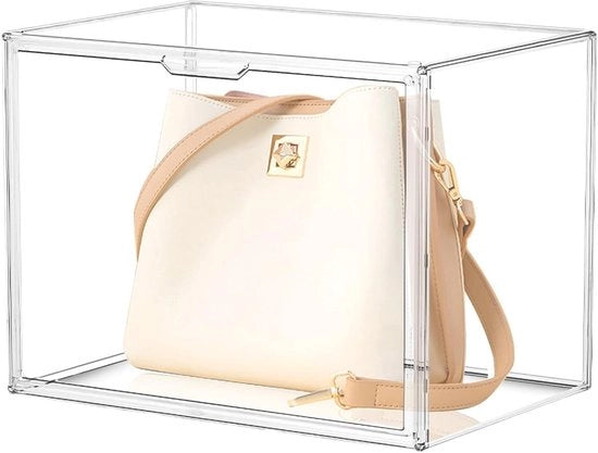 Vetrina trasparente con chiusura magnetica, stoccaggio a scaffalatura, 36x27x22 cm