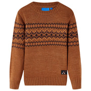 Maglione per Bambini Lavorato a Maglia Cognac 104 14490