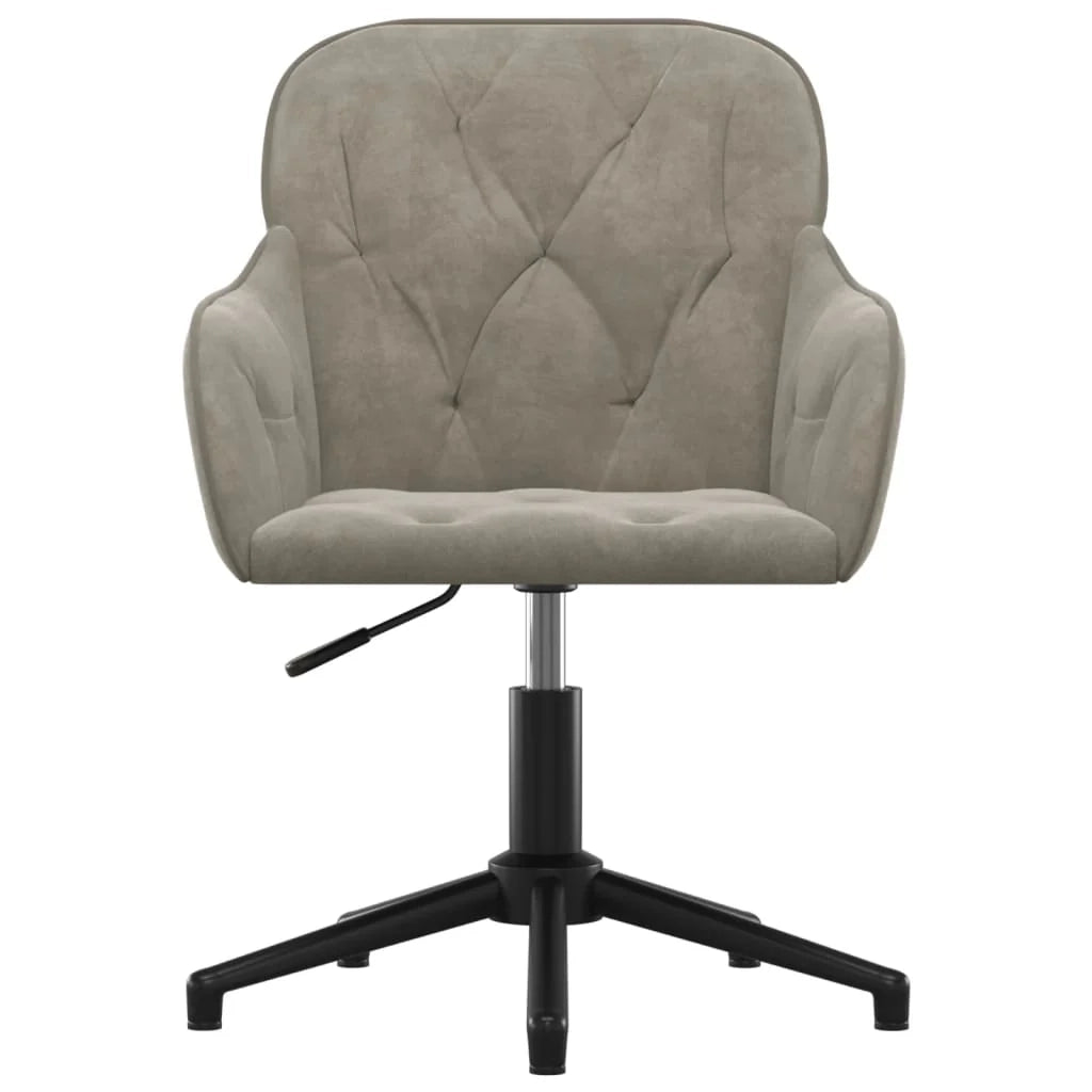Sedia girevole da ufficio/studio velluto grigio chiaro 02_0024116