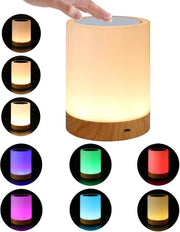 Lampada da Notte - Lampada per Notte LED USB con Tasto Regolabile di Luminosità Luce di Ambiente Lampada da Tavolo Portatile Lampada da Notte con Luce di Sfumatura e Cambio di Colore per Camera da Letto Sala da Pranzo Camera dei Bambini