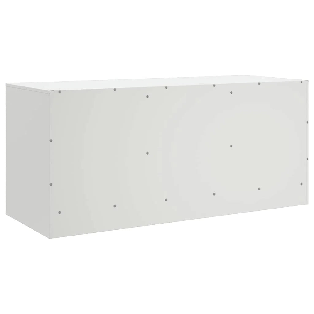 Mobile TV multimediale mensola TV credenza TV sala da pranzo soggiorno camera da letto 99 x 39 x 44 cm acciaio bianco 02_0026366