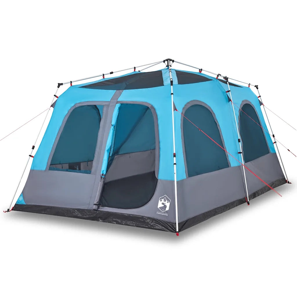 Tenda Familiare a Cupola 8 Persone-Tenda da campeggio Blu a Rilascio Rapido