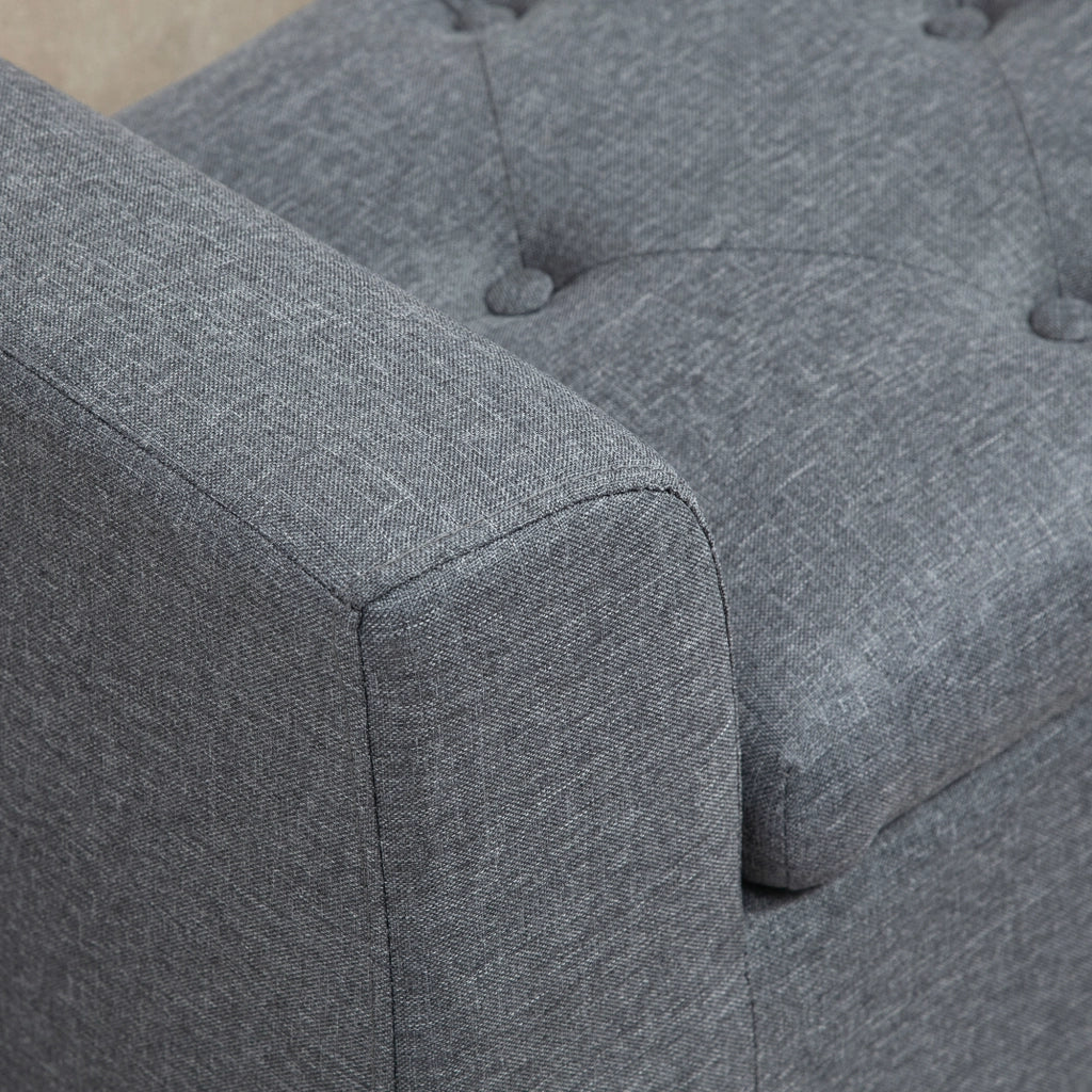 Panca contenitore con seduta imbottita e vano capiente in poliestere effetto lino grigio chiaro 116 × 44 × 58 cm