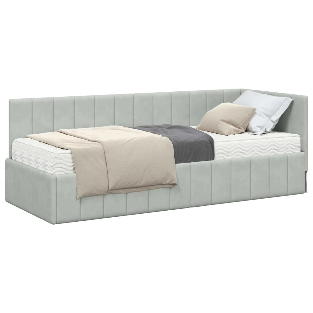 Struttura Letto Angolare con Materasso 2 pcs Grigio chiaro