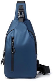 Borsa da spalla esterna grande capacità per uomo, tasca pettorale, borsa a tracolla corta, blu