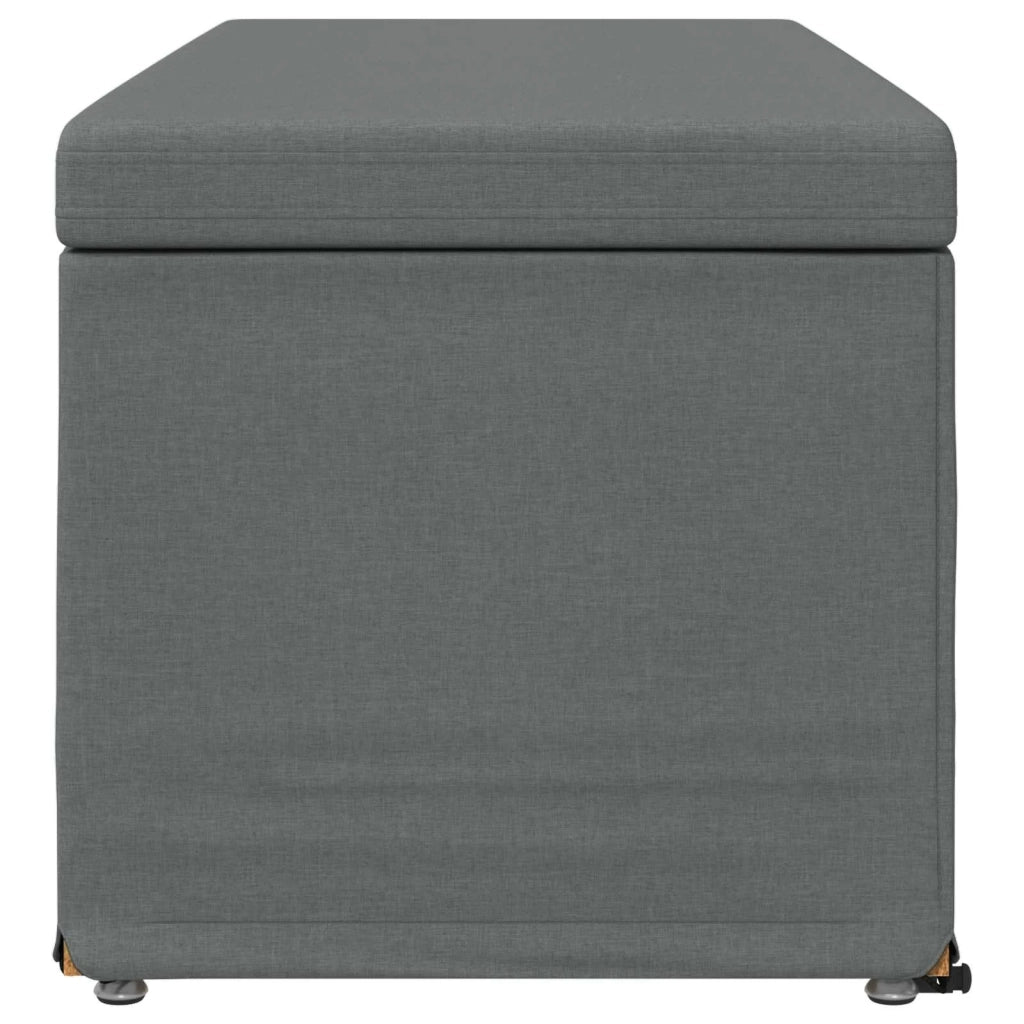 Pouf Grigio scuro Tessuto e Legno Ingegnerizzato
