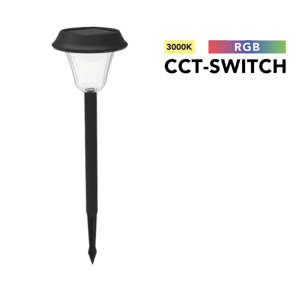 Trade Shop - Picchetto Led Faretto Pannello Solare Rgb + Caldo 3000k Lampada Decorativa Ip54 Zq-fy-t26 -