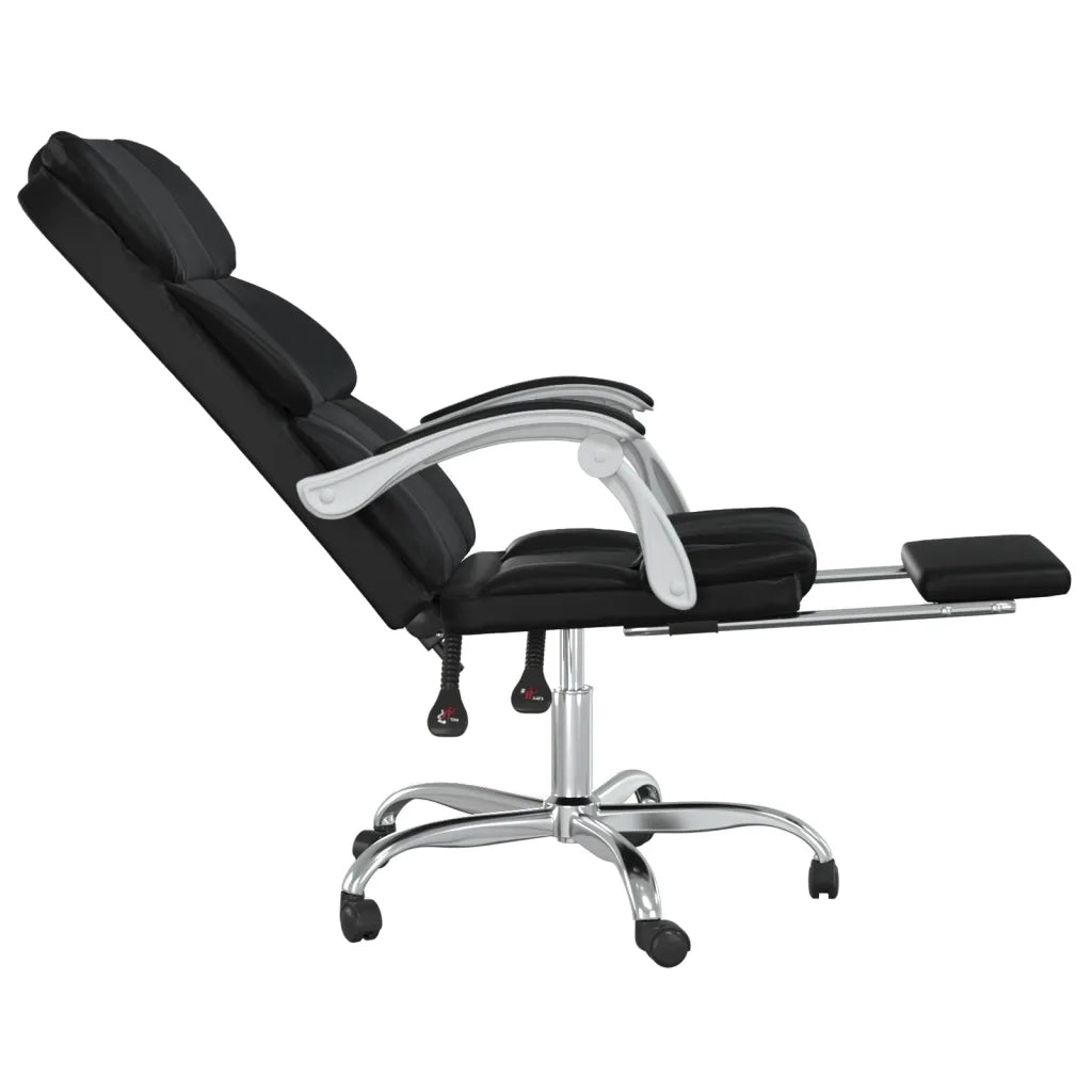 Poltrona | Sedia Relax da Ufficio Reclinabile Nera in Similpelle