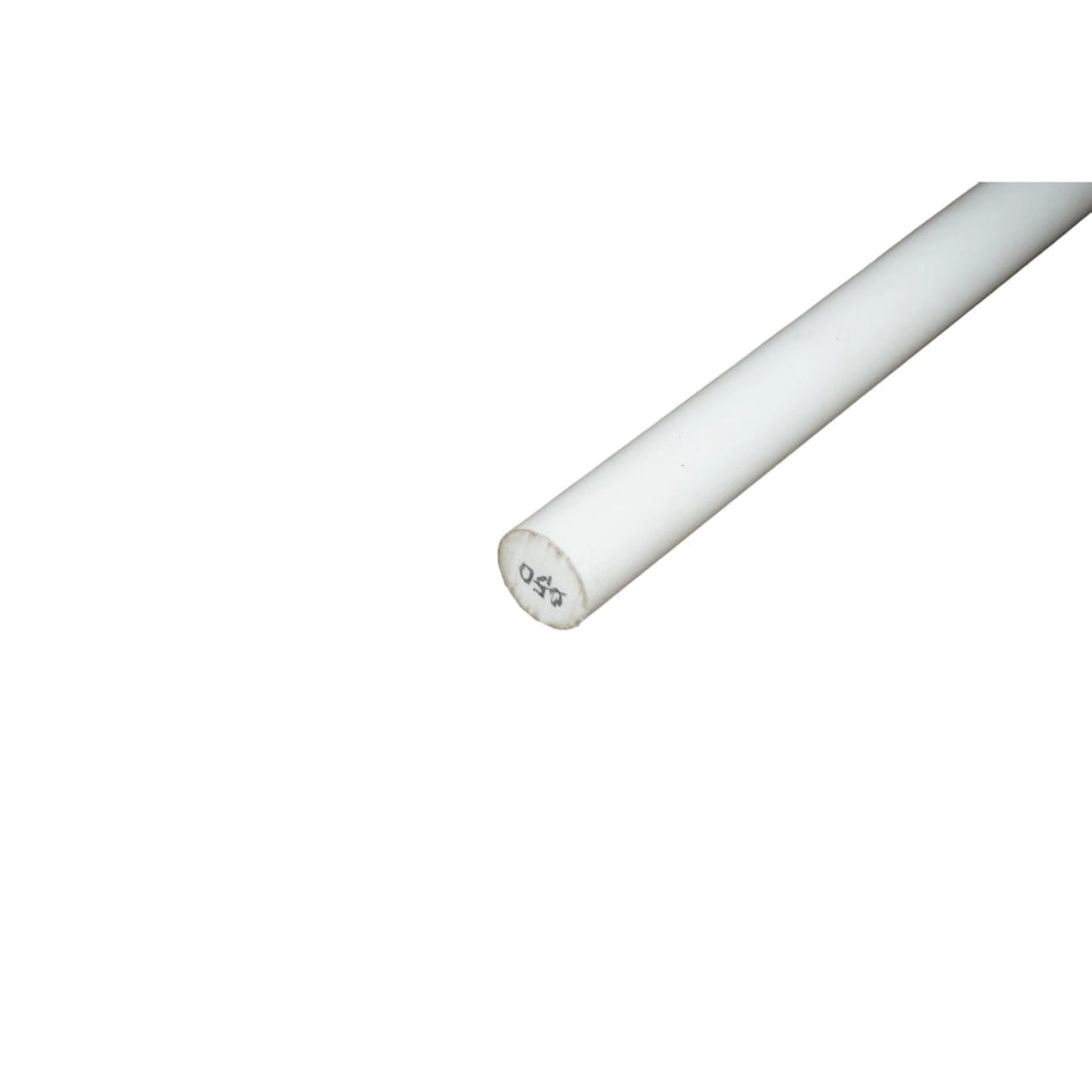 Barra di teflon PTFE, politetrafluoroetilene bianca 1000x50mm 4.51 Kg.