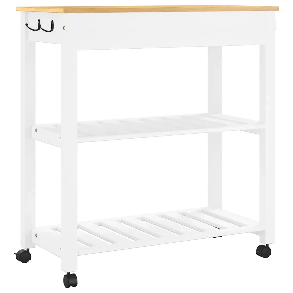 Carrello da Cucina MONZA 84x40x88,5 cm in Legno Massello di Pino 376102
