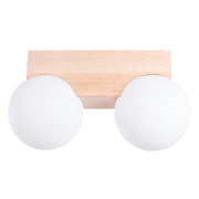 Lampada a sospensione moderna BULBO Peach Puff a 2 luci in legno e vetro IP20