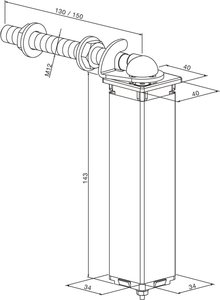 Coppia di perline a molla L = 130 mm/40 x 40