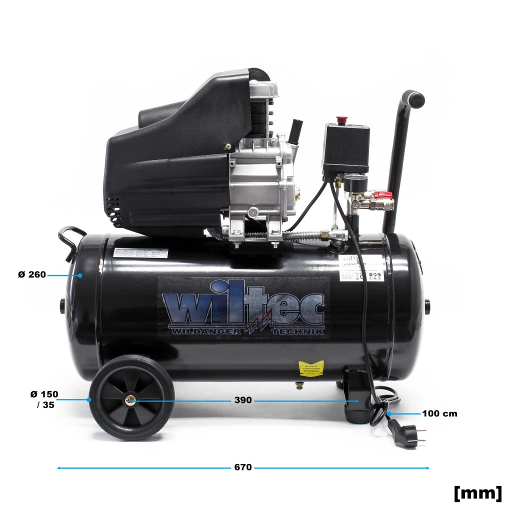 Compressore d’aria serbatoio da 50L 1500W 2CV 212l/min 2850 giri/min