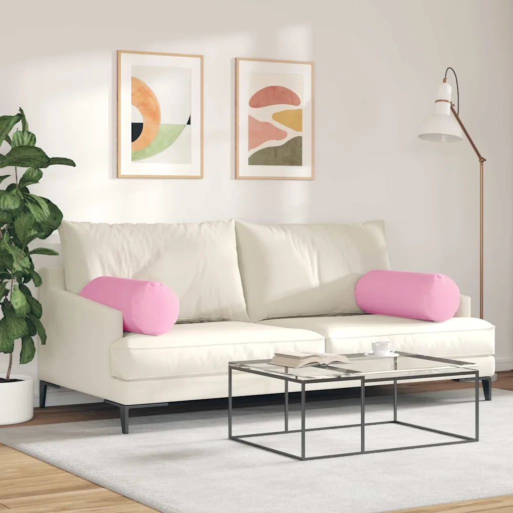 Cuscini a rullo 2 pz | Cuscini per sedie Rosa ? 25 x 70 cm Tessuto