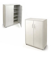 SCARPIERA IN MDF COLOR BIANCO LEGNO CON CINQUE RIPIANI E DUE ANTE DIMENSIONI 60X30X83.5 CM