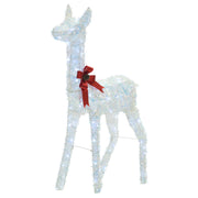 Decorazione natalizia da esterno a LED Renna 110 cm Decorazione natalizia da giardino Illuminata Bianca