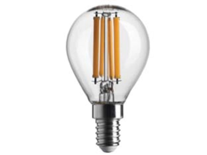 Lampada led sfera stick e14 - 4,5w - 2700°k calda - 470 lm - 360°- 45x80h 5 blister Kai