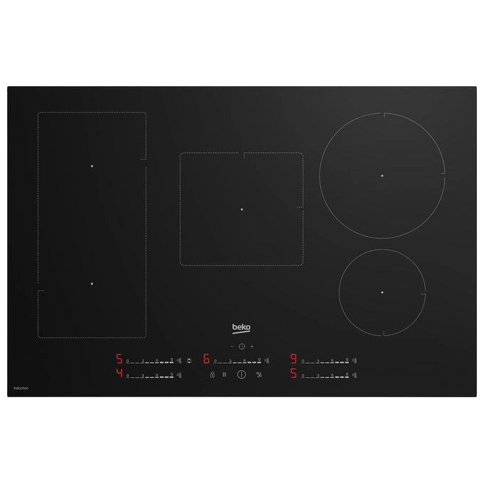 Beko HII85720UFT Nero Da incasso 80 cm Piano cottura a induzione 5 Fornello(i)