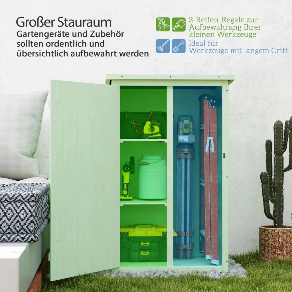 Capanno da giardino in legno con porta e tetto ¨C zephmum ¨C grigio 75x56x115 cm