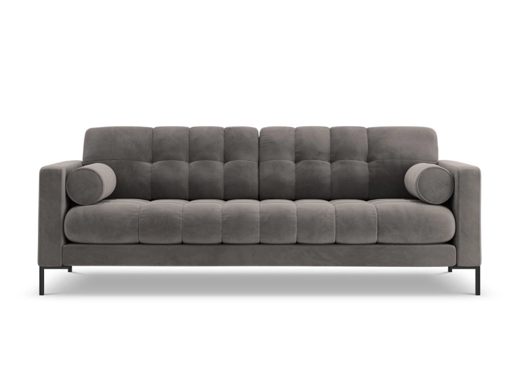 Cosmopolitan Design - Divano "Bali" 3 posti in velluto grigio chiaro 