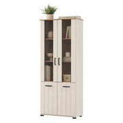 Mobile Espositore Tadas, Vetrina 4 Ripiani, 79x36x191h cm Bianco Crema
