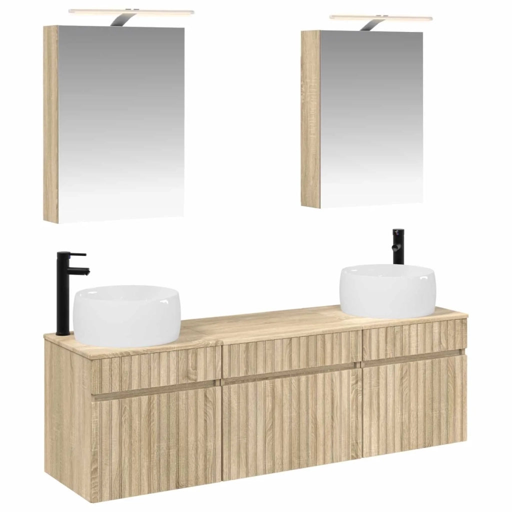Set di Armadi da Bagno 5 pcs Rovere Sonoma 50 x 14,5 x 70 cm 3406633