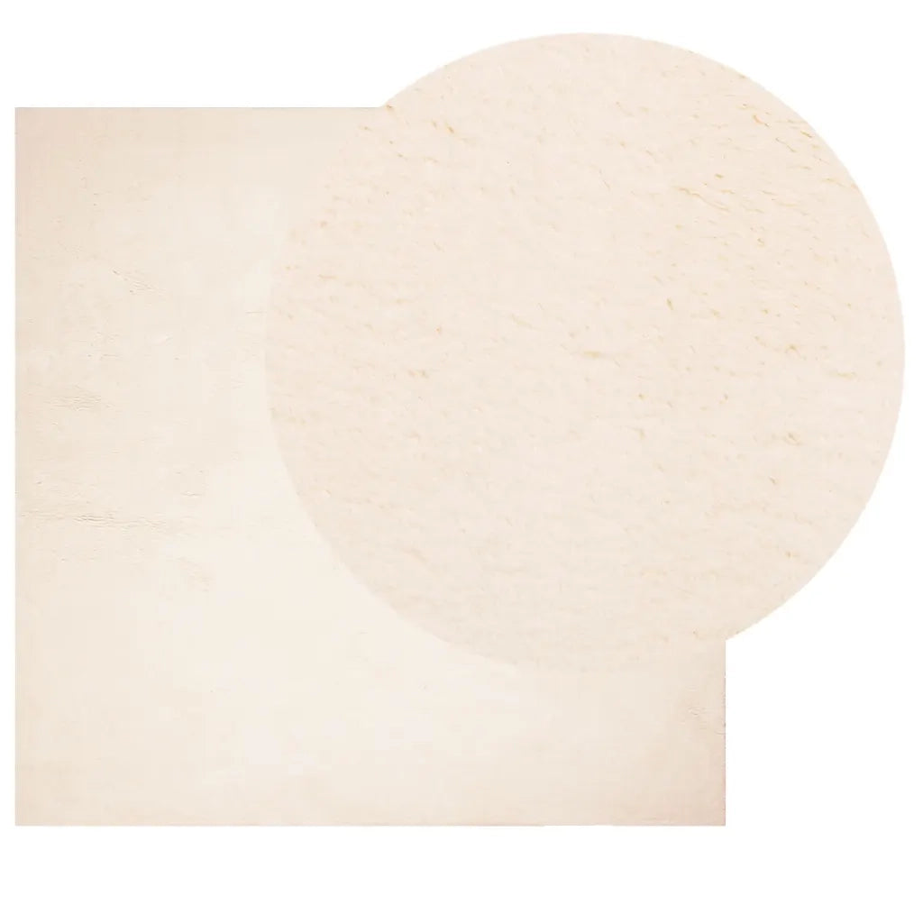 Tappeto a Pelo Corto HUARTE Morbido e Lavabile Beige 240x240 cm 375025