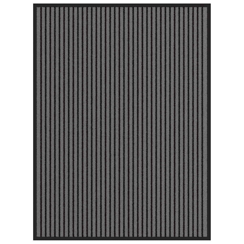Zerbino antiscivolo a righe per interni ed esterni 90 x 120 cm PP nero 02_0058141