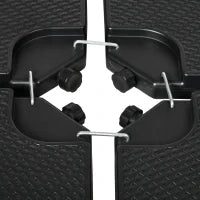 Basamento per Ombrellone set 4 Pezzi Impilabili con Maniglie Integrate, in HDPE, 99.7x99.7x8.3 cm, Nero