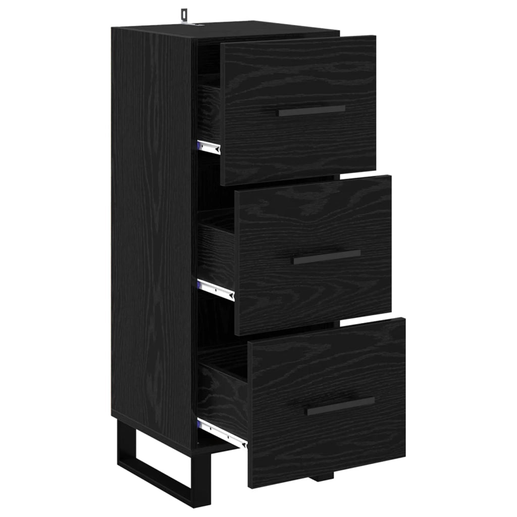 Credenza | Madia | Buffet da pranzo | Armadio da pranzo con cassetto Rovere Nero 34,5 x 34 x 90 cm