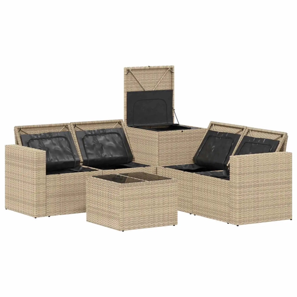 Set di divani 6 pz Beige e Grigio Chiaro 3447415