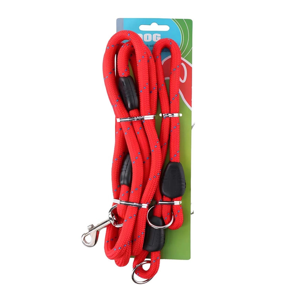 Guinzaglio per cani da 150 cm con collare regolabile da 45 cm in corda resistente Rosso Inny