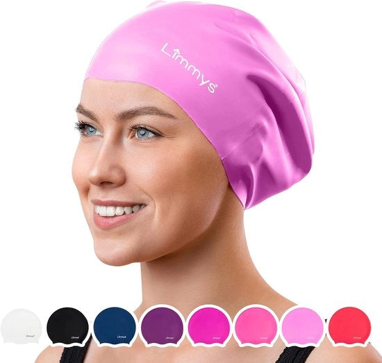 Badmuts con capelli lunghi, badmuts per signore e signore, 100% silicone, alta qualità, flessibili e comodi, disponibili in diverse colori attraenti