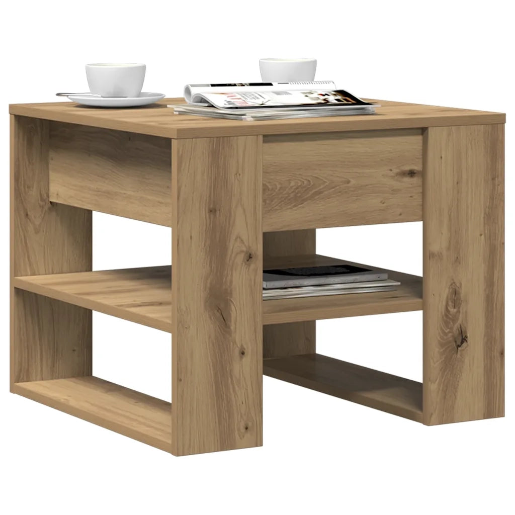 Tavolino Salotto Rovere Artigianale 55,5x55x45 cm in Truciolato 856819