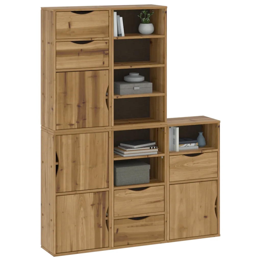Armadietti Laterali 5 pz ODDA 40x24x79 cm Legno Massello Pino 3365362