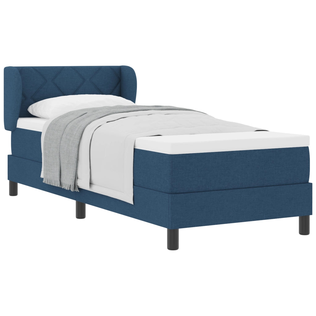 Letto a Box con Materasso Blu 80x200 cm in Tessuto