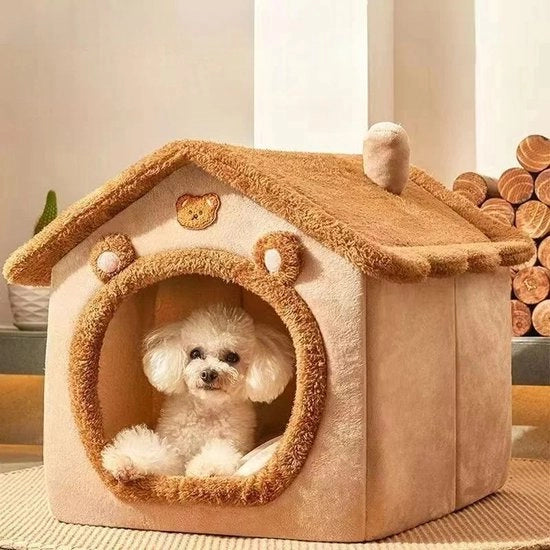 Letto caldo per gatti per un sonno profondo - cuscino rimovibile - tenda di protezione invernale per cani e gatti - ideale per cuccioli e gattini - letto per animali domestici 45x40x45CM - letto per gatti invernale