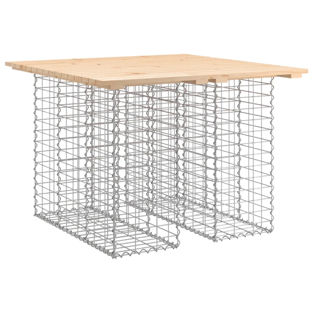 Tavolo da giardino in gabbione design 100x102x72 cm in legno massello di pino 834368