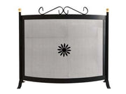 PARASCINTILLE CURVO CON DECORO PER CAMINO  cm.60x65h.