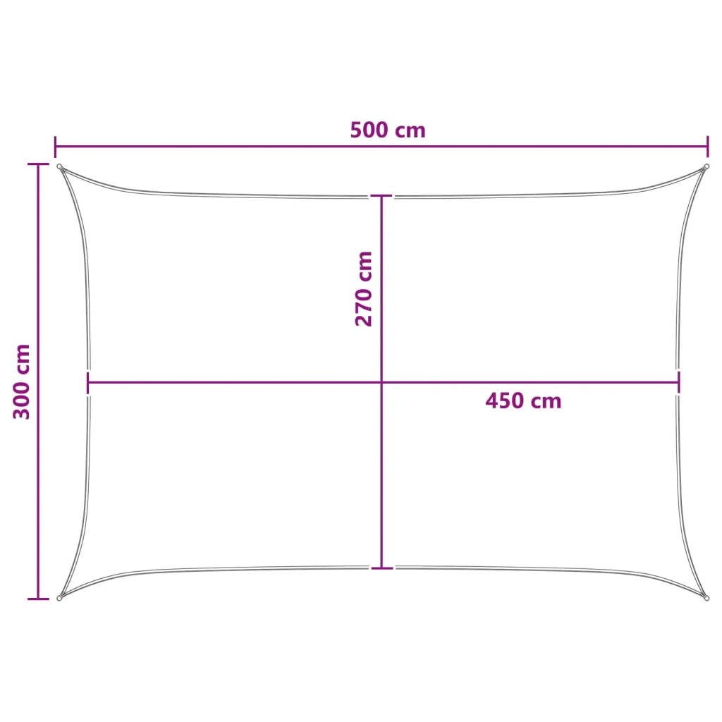 Telo Ombra Giallo e Bianco 3 x 5 m HDPE