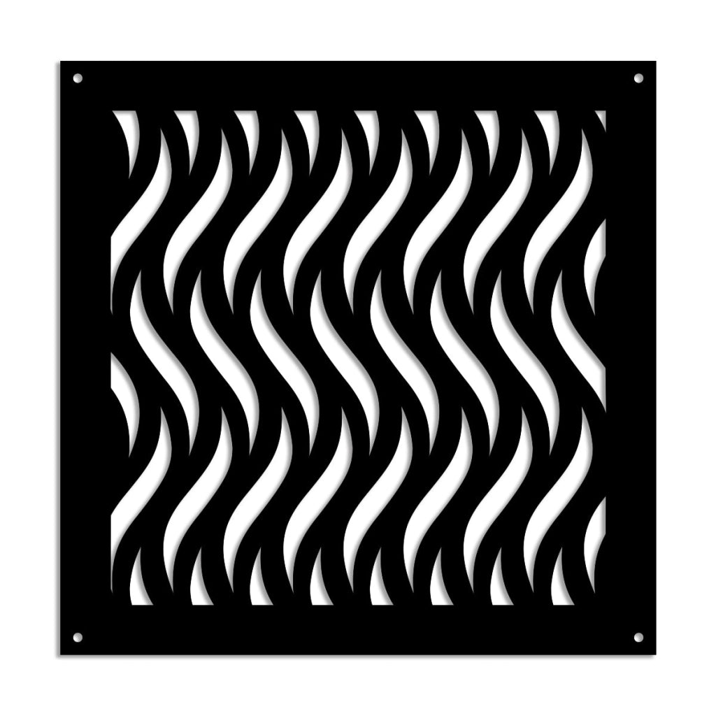 VERTICALWAVES - Pannello in PVC traforato - Parasole Colore: nero, Misura: 98x98 cm